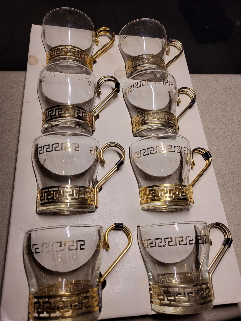 Libbey VintageGlass Continental Cups in Original Box W/ Removable Metal Holders